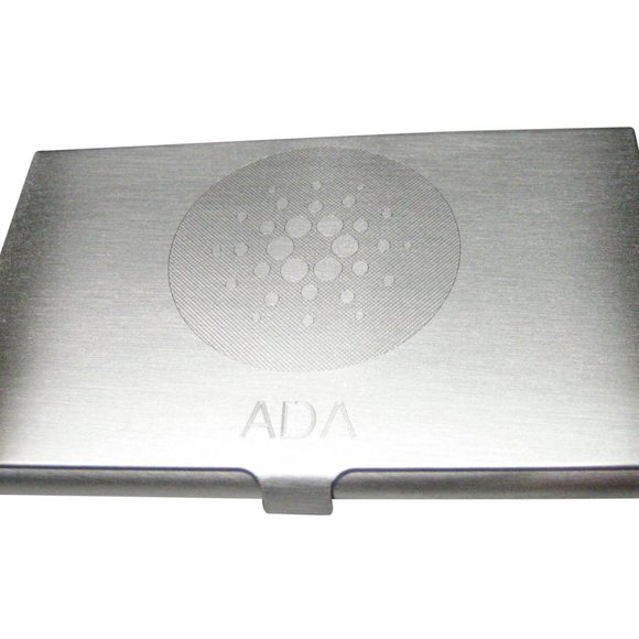 Cryptochips | Cardano (ADA) 2022 Edition Physical Crypto Coin Etched Sleek Cardano Coin Cryptocurrency Blockchain Business Card Holder